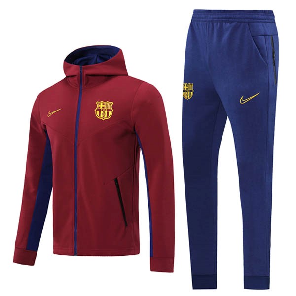 Chaqueta Con Capucha Barcelona 2020-2021 Borgona Azul